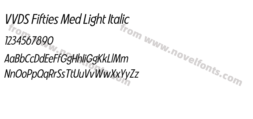 VVDS Fifties Med Light ItalicPreview