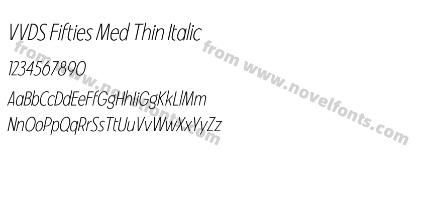 VVDS Fifties Med Thin ItalicPreview