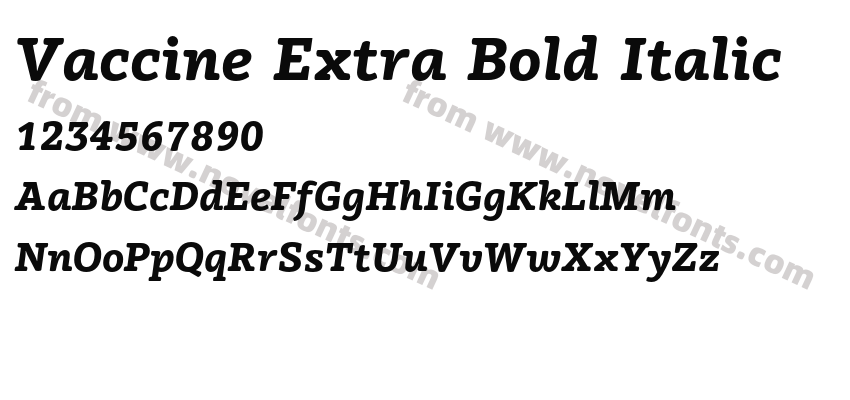 Vaccine Extra Bold ItalicPreview