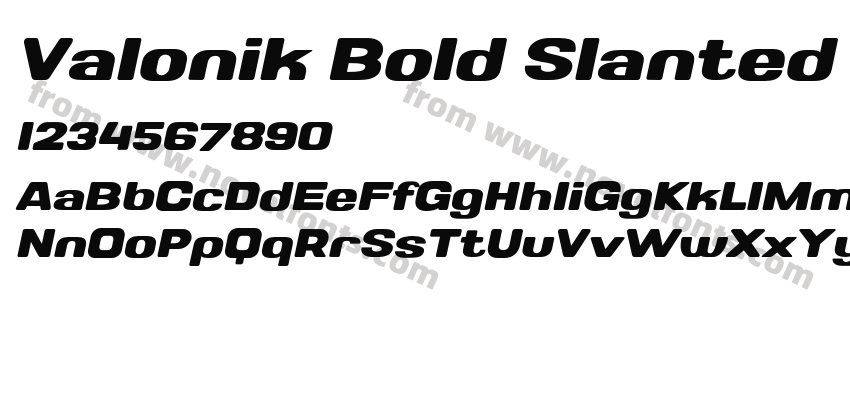 Valonik Bold SlantedPreview