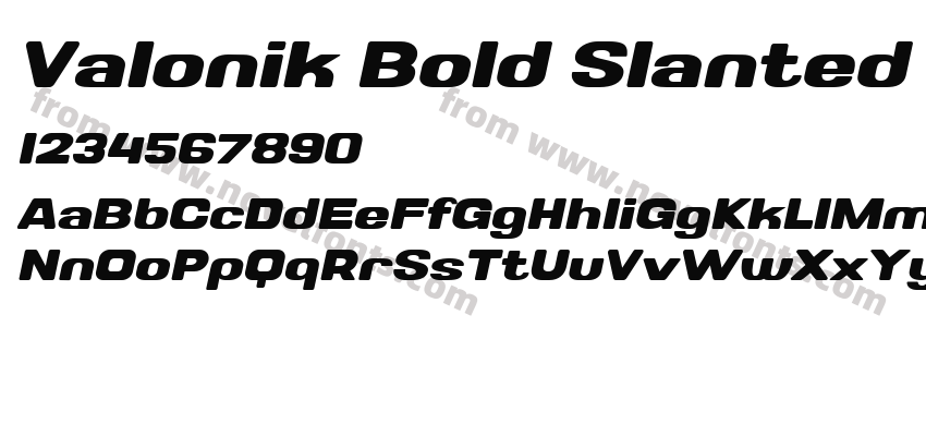 Valonik Bold SlantedPreview