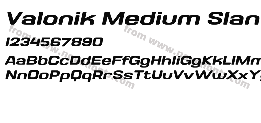 Valonik Medium SlantedPreview