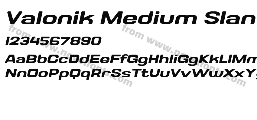 Valonik Medium SlantedPreview