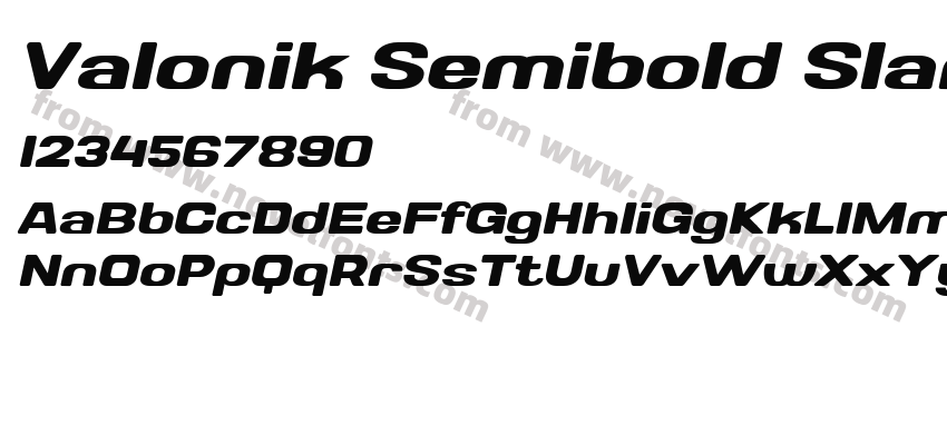 Valonik Semibold SlantedPreview