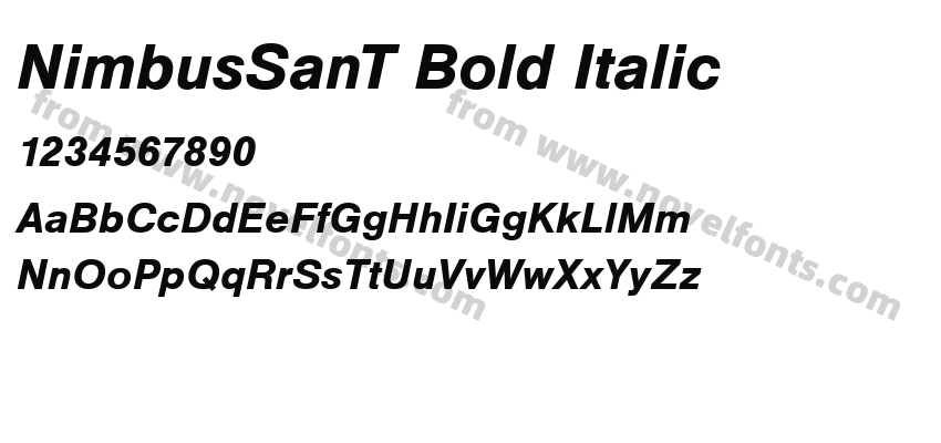 NimbusSanT Bold ItalicPreview