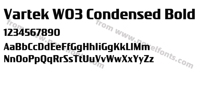 Vartek W03 Condensed BoldPreview
