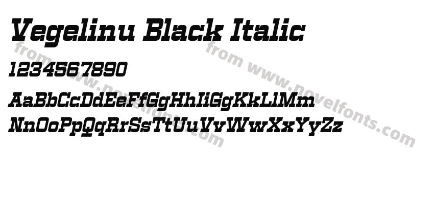 Vegelinu Black ItalicPreview