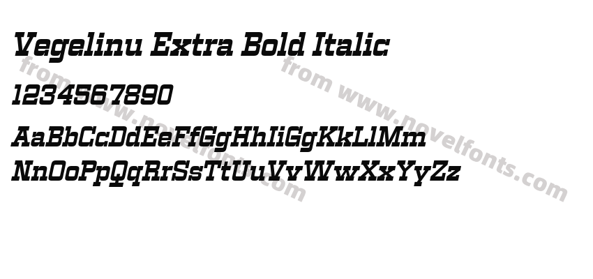 Vegelinu Extra Bold ItalicPreview