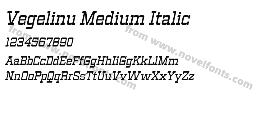 Vegelinu Medium ItalicPreview