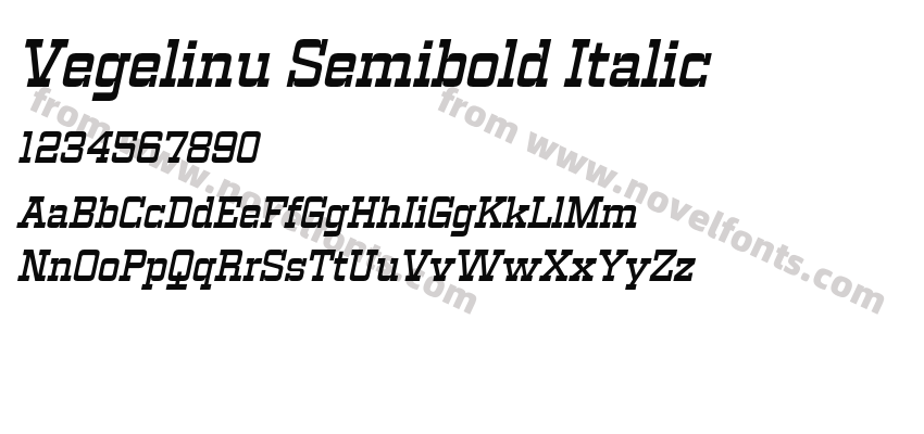 Vegelinu Semibold ItalicPreview