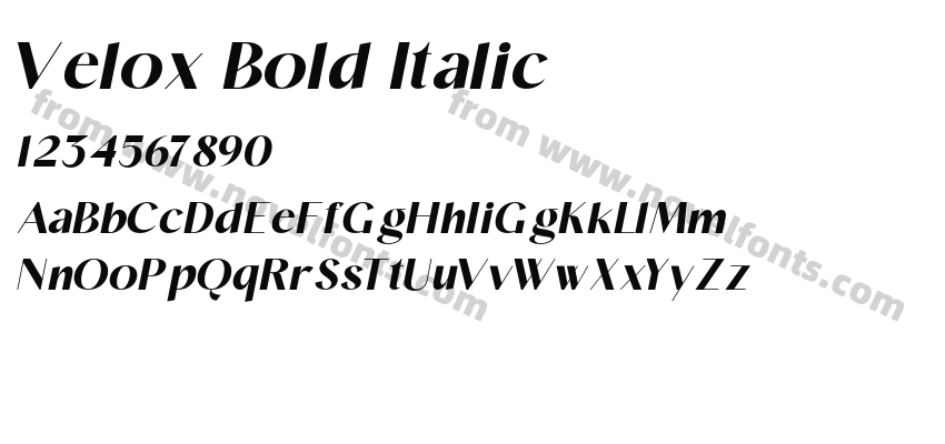 Velox Bold ItalicPreview