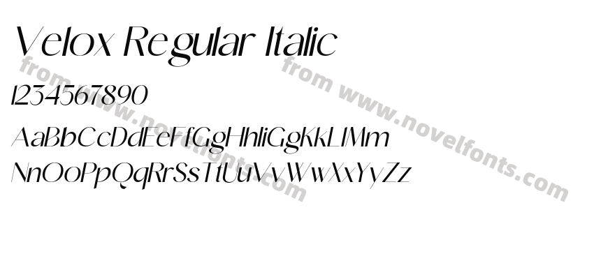 Velox Regular ItalicPreview