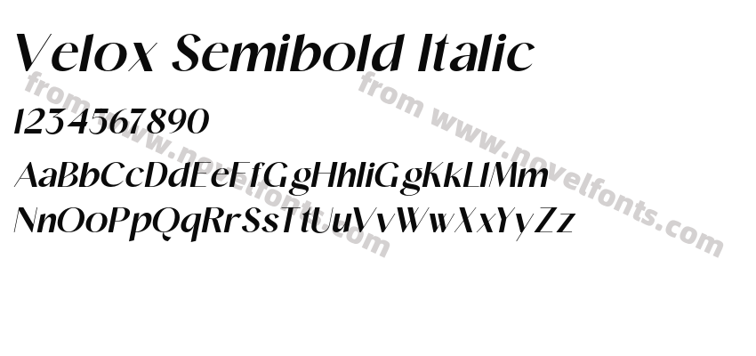 Velox Semibold ItalicPreview