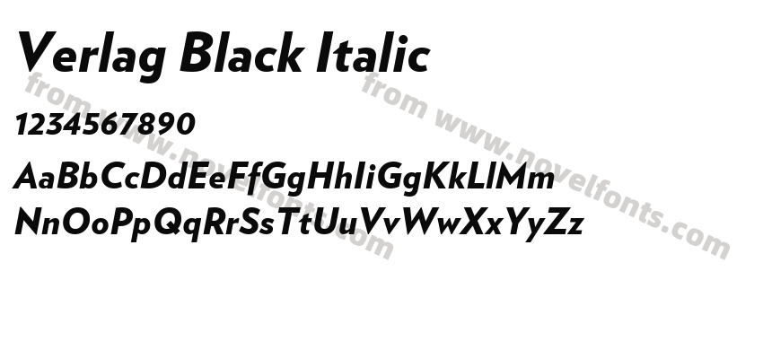 Verlag Black ItalicPreview