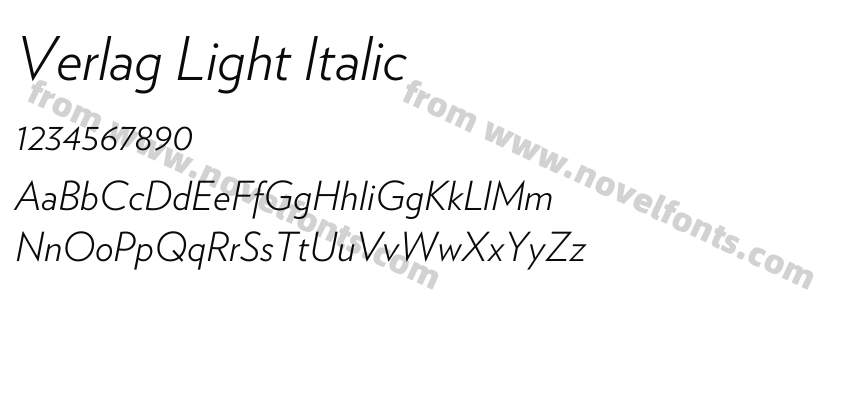 Verlag Light ItalicPreview