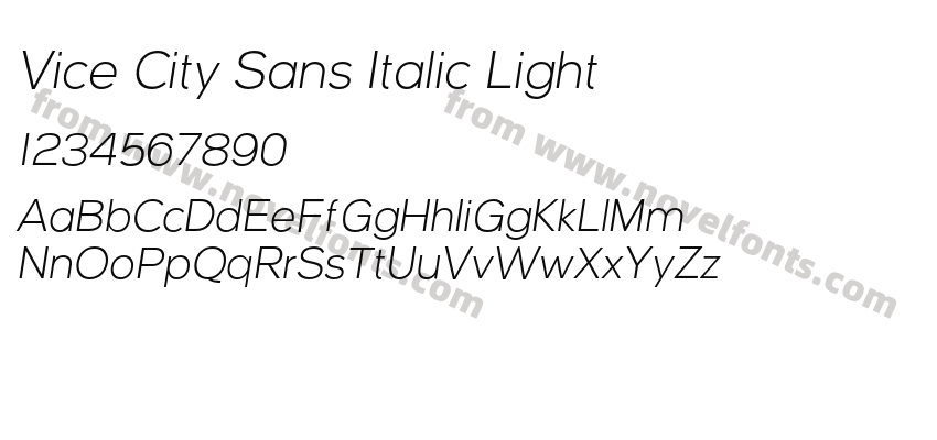 Vice City Sans Italic LightPreview