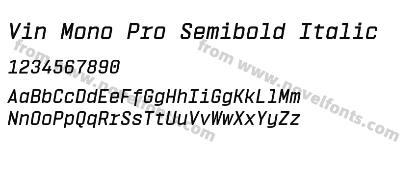 Vin Mono Pro Semibold ItalicPreview