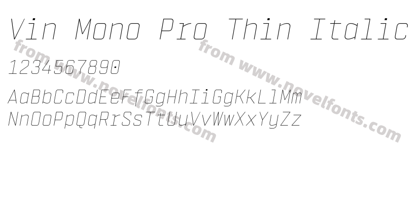 Vin Mono Pro Thin ItalicPreview