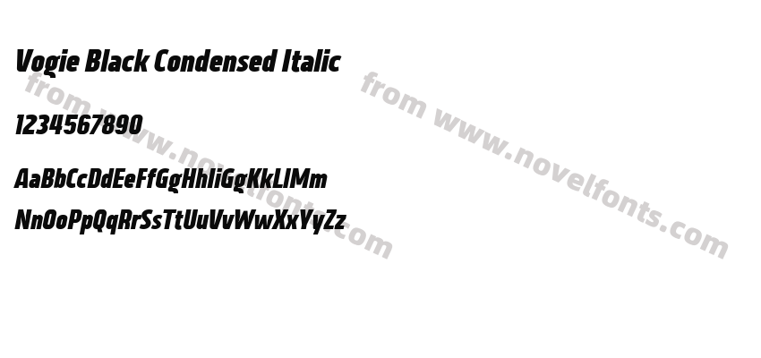 Vogie Black Condensed ItalicPreview