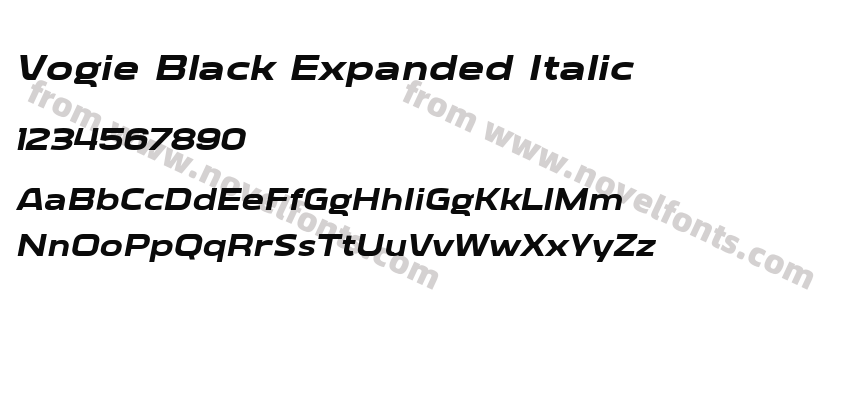 Vogie Black Expanded ItalicPreview