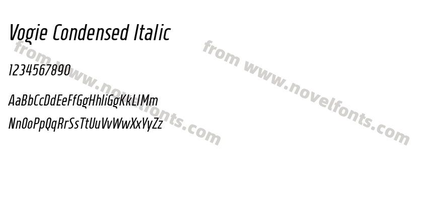 Vogie Condensed ItalicPreview