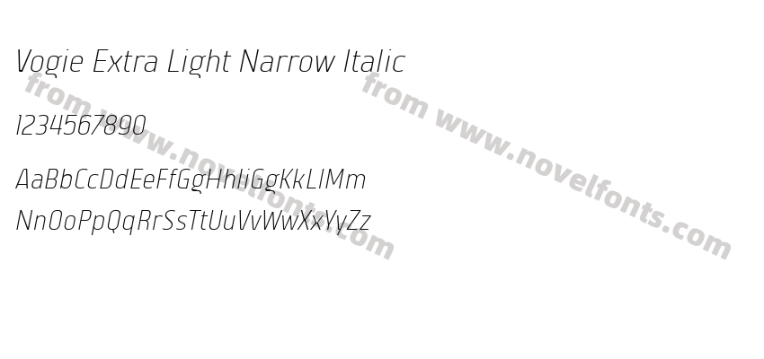 Vogie Extra Light Narrow ItalicPreview
