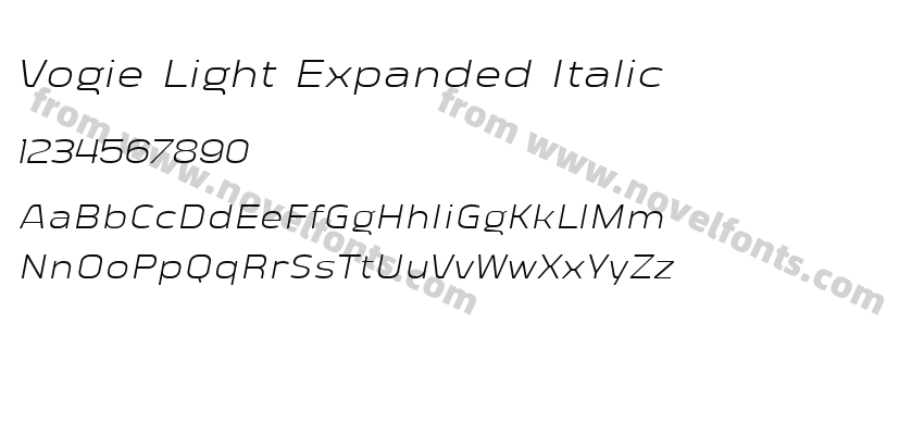 Vogie Light Expanded ItalicPreview