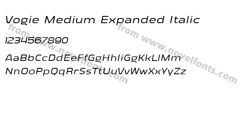 Vogie Medium Expanded ItalicPreview