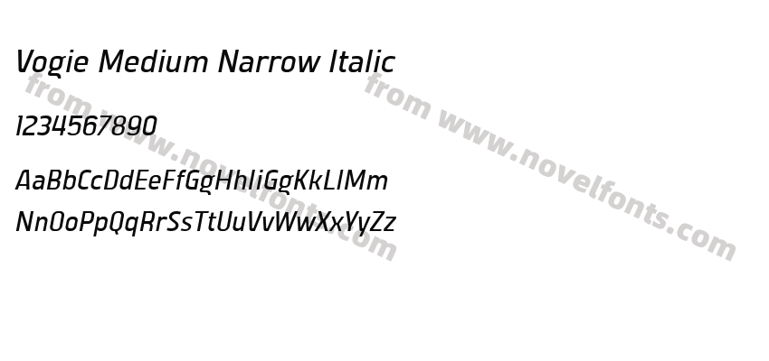 Vogie Medium Narrow ItalicPreview