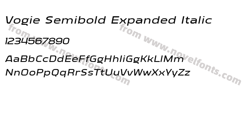 Vogie Semibold Expanded ItalicPreview