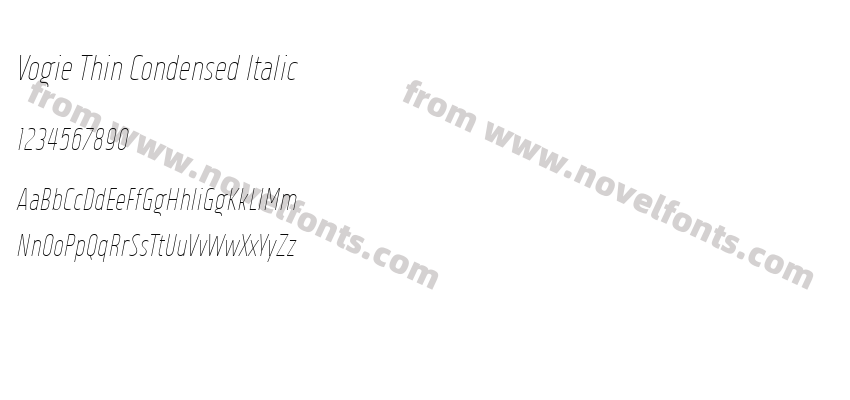 Vogie Thin Condensed ItalicPreview