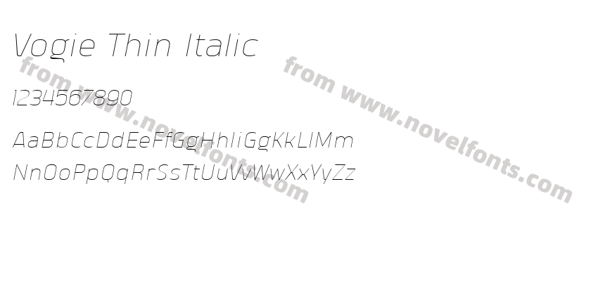 Vogie Thin ItalicPreview