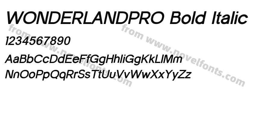 WONDERLANDPRO Bold ItalicPreview