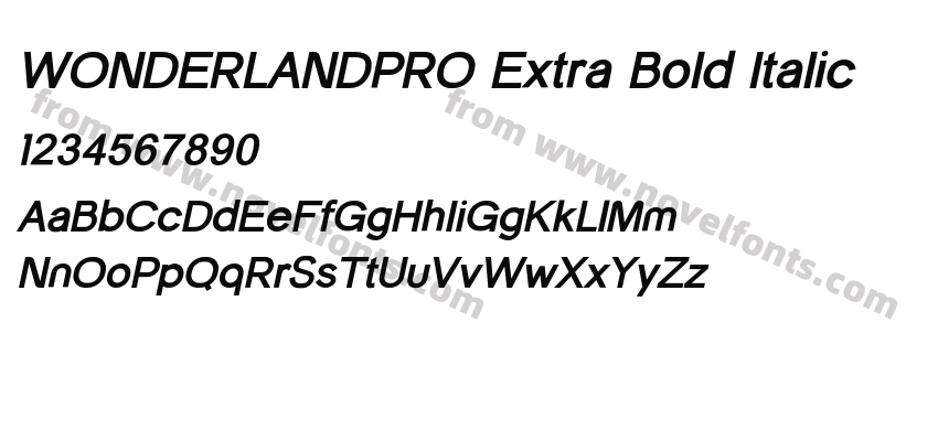 WONDERLANDPRO Extra Bold ItalicPreview