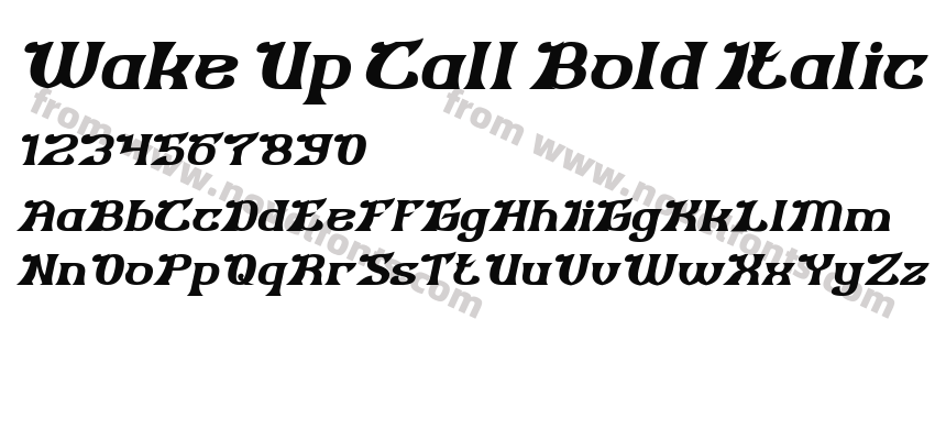 Wake Up Call Bold ItalicPreview
