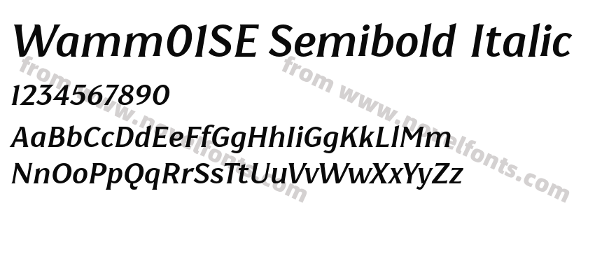 Wamm01SE Semibold ItalicPreview