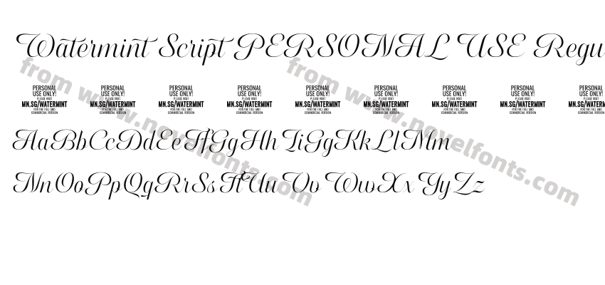 Watermint Script PERSONAL USE RegularPreview