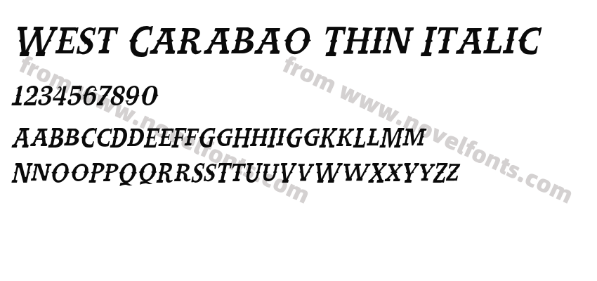 West Carabao Thin ItalicPreview