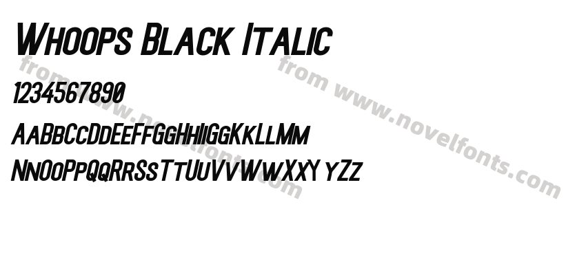 Whoops Black ItalicPreview