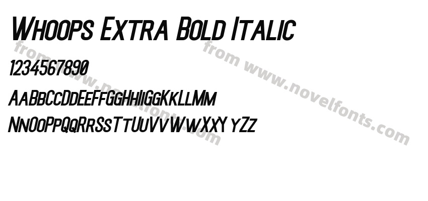 Whoops Extra Bold ItalicPreview