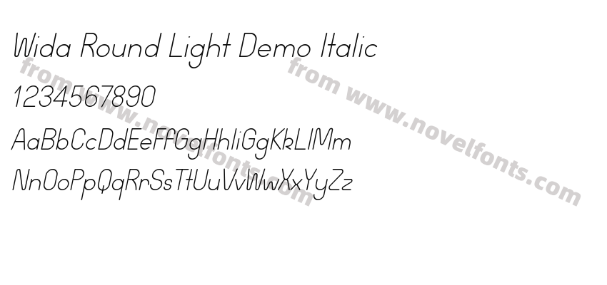 Wida Round Light Demo ItalicPreview