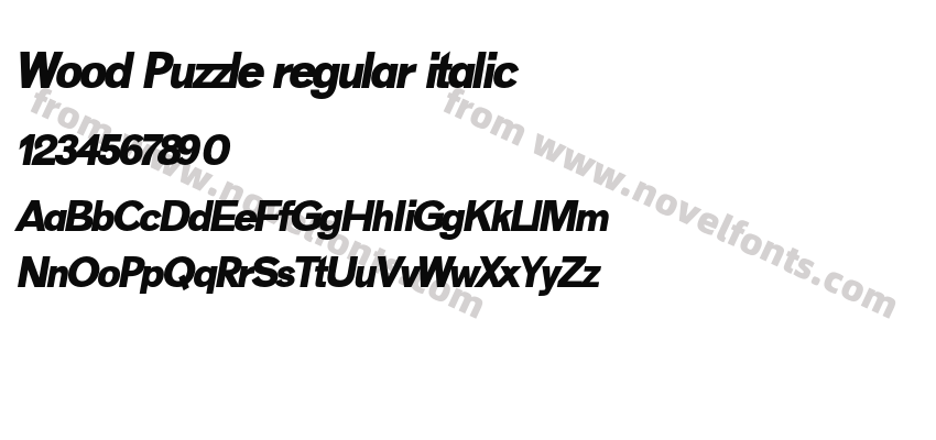 Wood Puzzle regular italicPreview