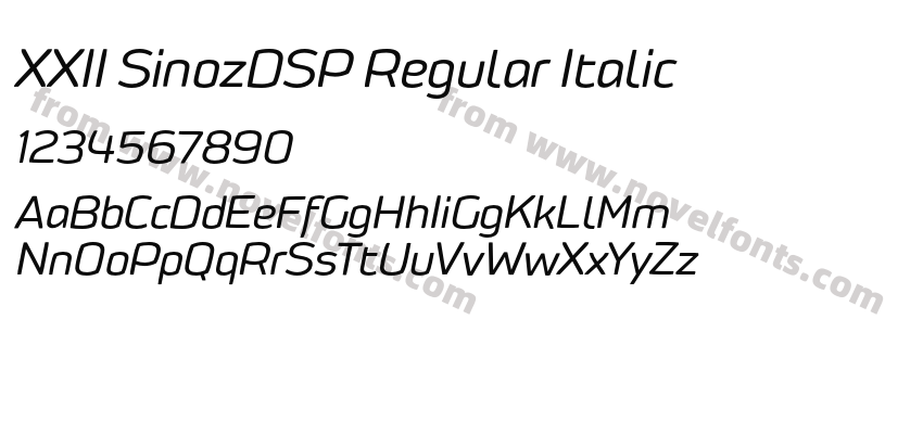 XXII SinozDSP Regular ItalicPreview