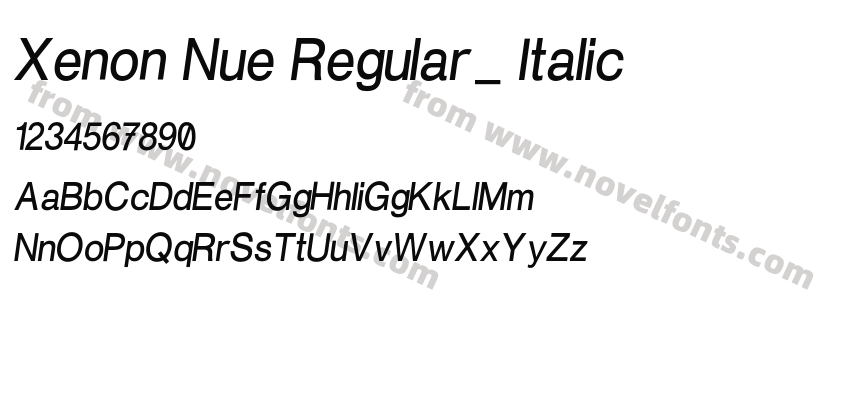 Xenon Nue Regular_ ItalicPreview
