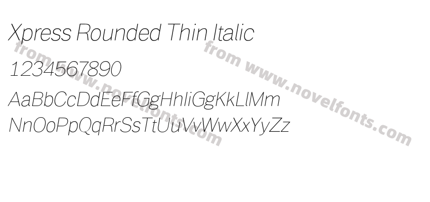 Xpress Rounded Thin ItalicPreview