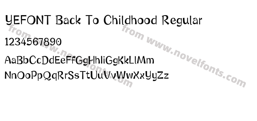 YEFONT Back To Childhood RegularPreview
