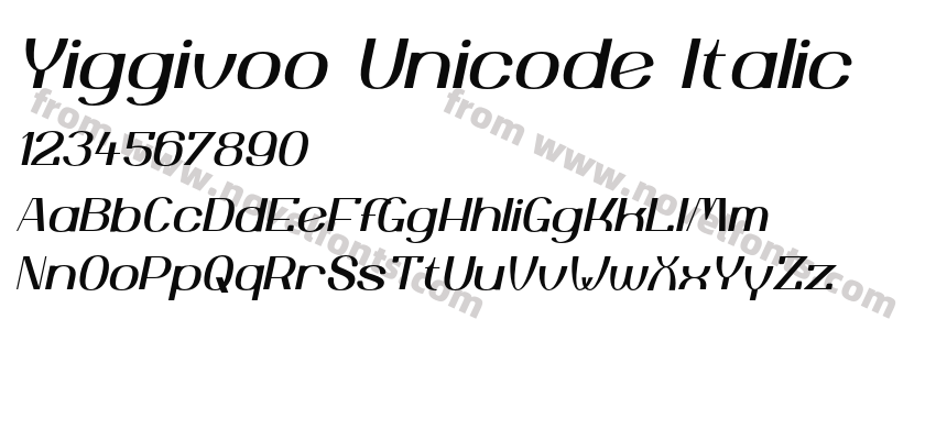 Yiggivoo Unicode ItalicPreview