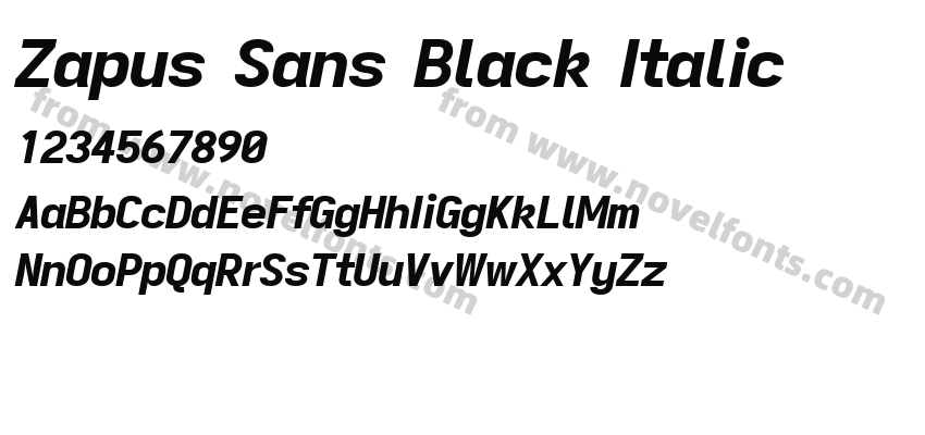 Zapus Sans Black ItalicPreview