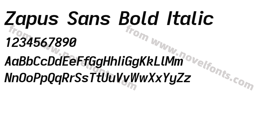 Zapus Sans Bold ItalicPreview