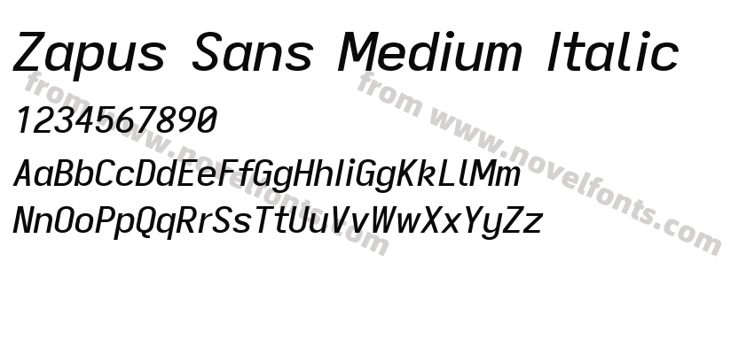 Zapus Sans Medium ItalicPreview